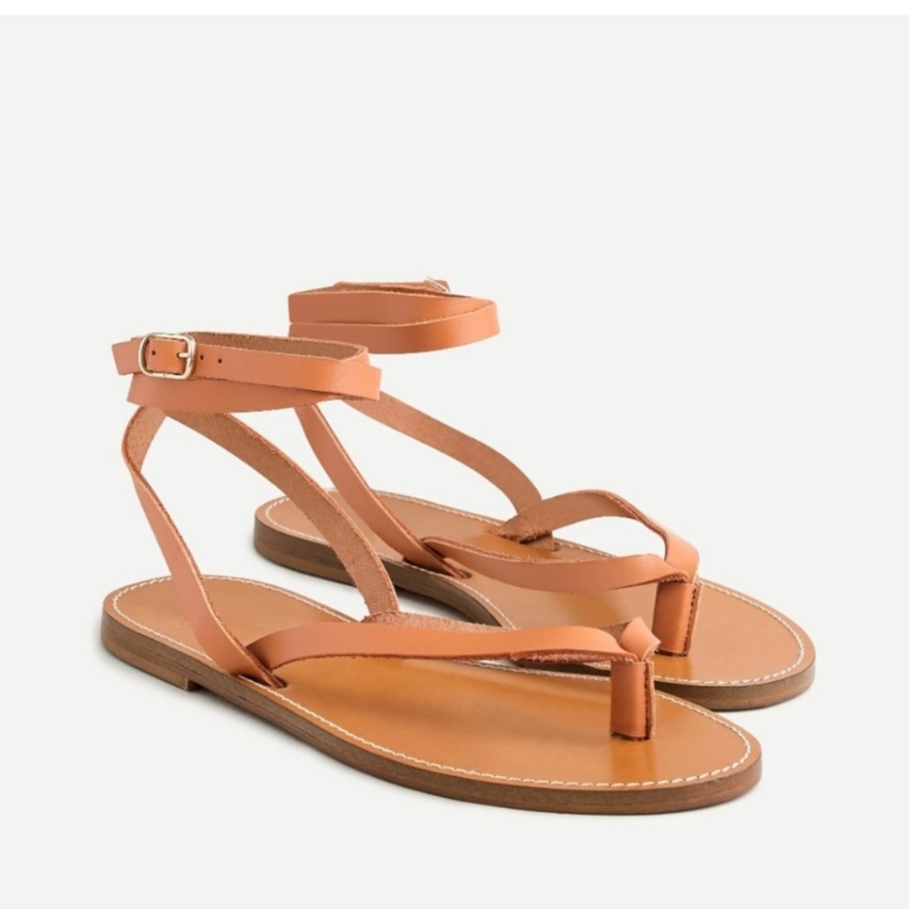 J Crew Tan Wrap Thong Sandal. Size 7 1/2